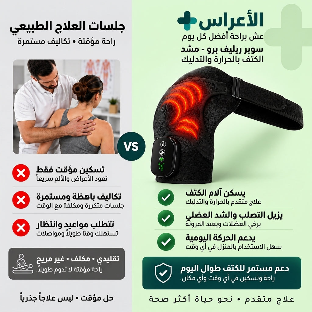 الأعراس™ سوبر ريليف برو - مشد الكتف الحراري والتدليك الذكي