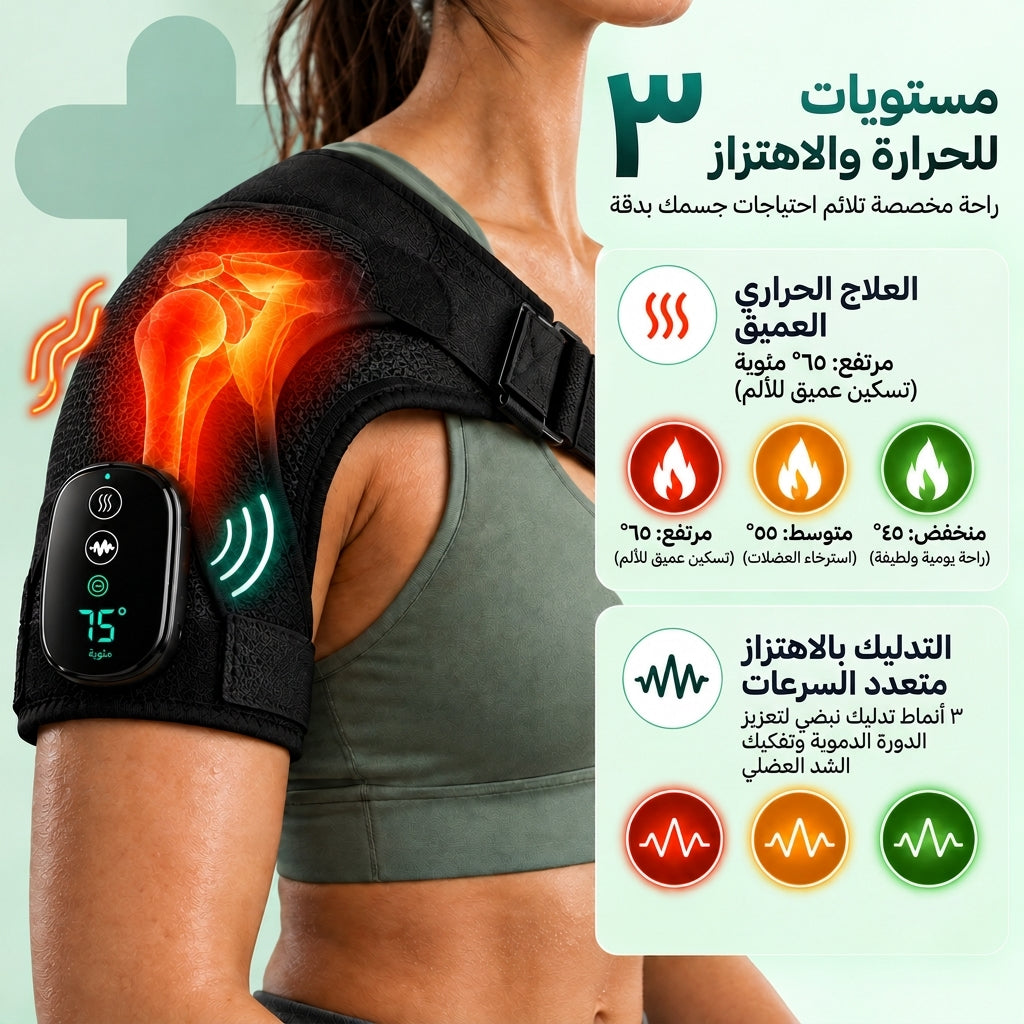 الأعراس™ سوبر ريليف برو - مشد الكتف الحراري والتدليك الذكي