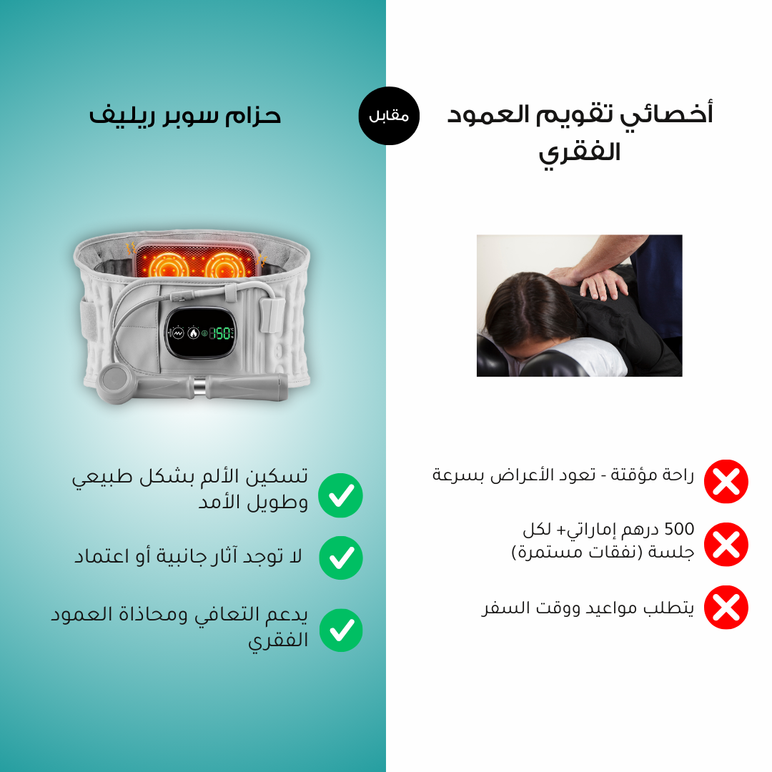 سوبر ريليف - حزام فك الضغط والعلاج الحراري