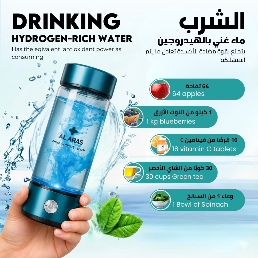 Al Aras™ Hydrogen Water Bottle – زجاجة ماء الهيدروجين من أل أراس