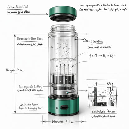 Al Aras™ Hydrogen Water Bottle – زجاجة ماء الهيدروجين من أل أراس