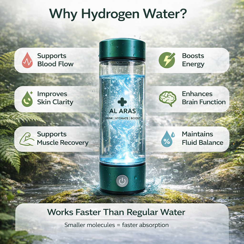 Al Aras™ Hydrogen Water Bottle – زجاجة ماء الهيدروجين من أل أراس
