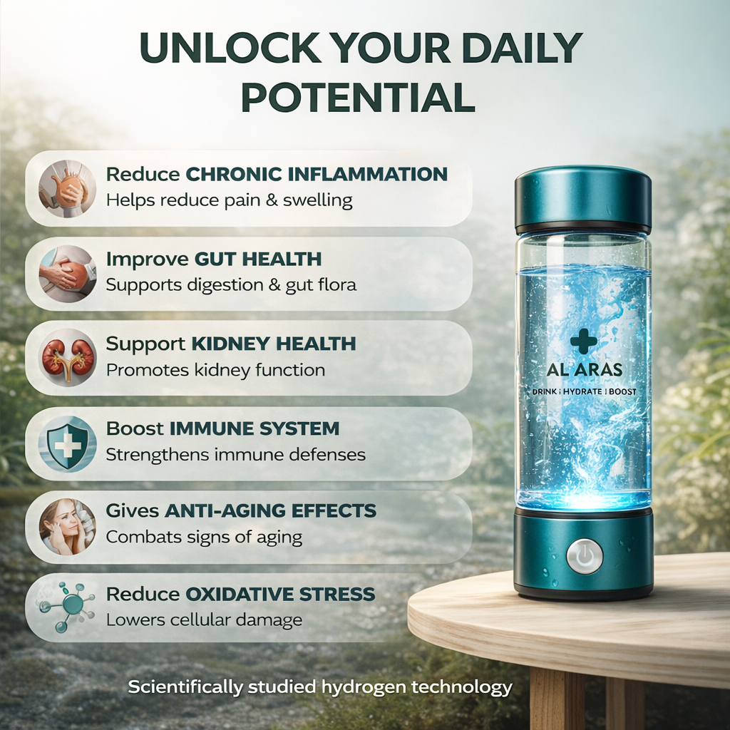 Al Aras™ Hydrogen Water Bottle – زجاجة ماء الهيدروجين من أل أراس