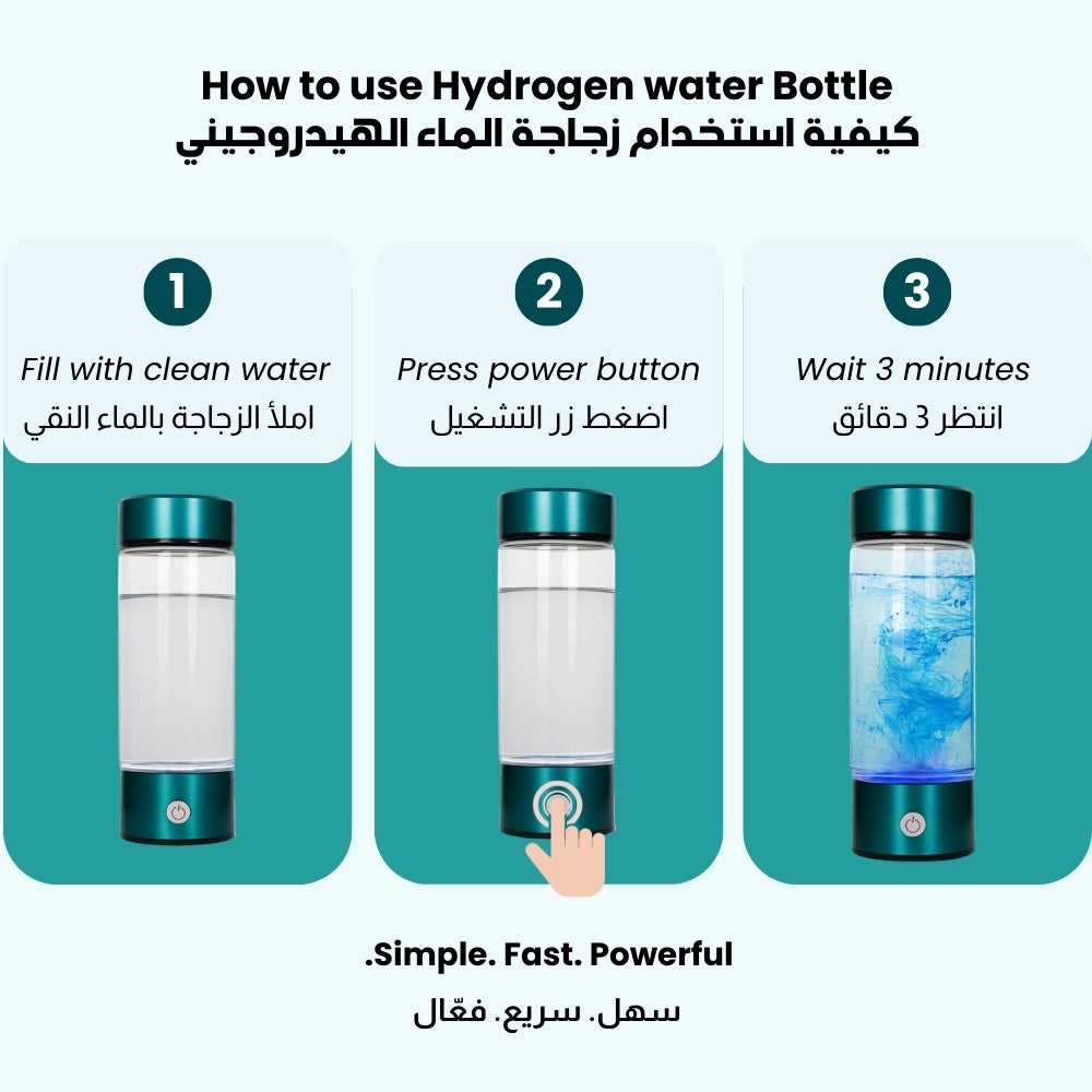 Al Aras™ Hydrogen Water Bottle – زجاجة ماء الهيدروجين من أل أراس