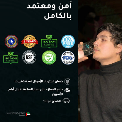 Al Aras™ Hydrogen Water Bottle – زجاجة ماء الهيدروجين من أل أراس