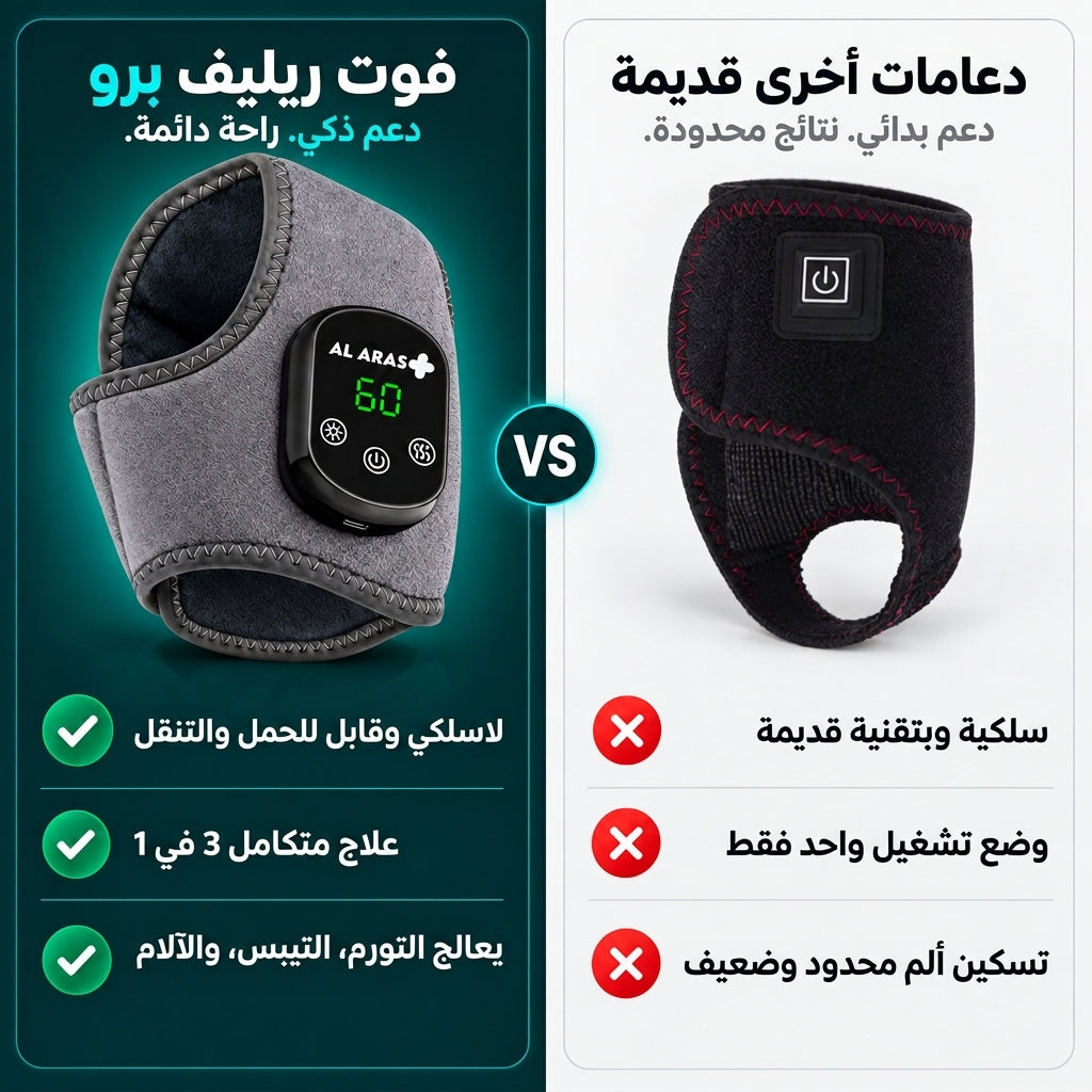 العرّاص فوت ريليف برو™ – جهاز تدليك وعلاج القدم والكاحل الحراري 3 في 1